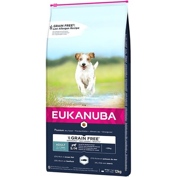 Eukanuba Dog Grain Free Adult Small & Medium Ocean Fish 12kg