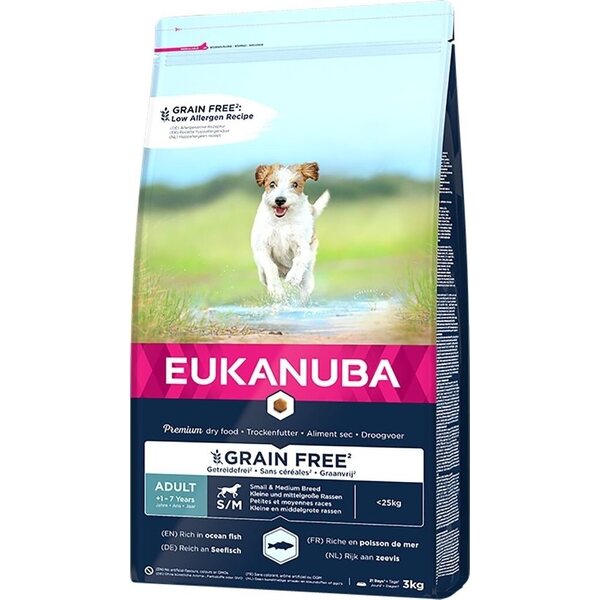 Eukanuba Dog Grain Free Adult Small & Medium Ocean Fish 3kg